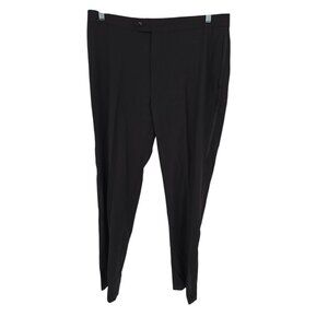 Calvin Klein Size 36x32 Mens Pants Black Wool Blend Dressy Career Trousers NWOT